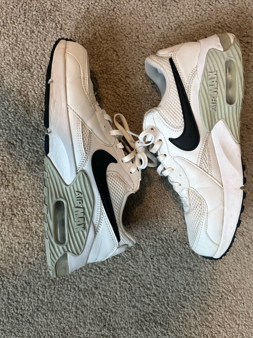 Nike White and Black Air Max Trainers